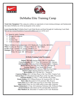 DeMatha Elite Training Camp Train Like Champions! This camp