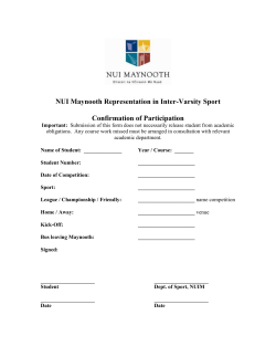 Confirmation of Intervarsity Participation in Sport Form