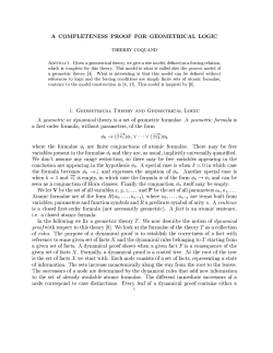A COMPLETENESS PROOF FOR GEOMETRICAL LOGIC THIERRY