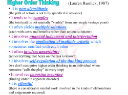 Higher Order Thinking