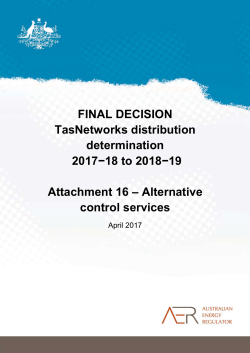 Alternative control services - Australian Energy Regulator