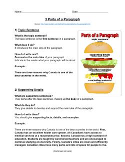 3 Parts of a Paragraph