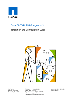 Data ONTAP SMI-S Agent 5.2 Installation and
