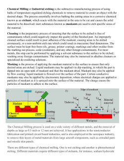 Chemical Milling or Industrial etching is the subtractive