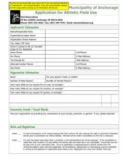 Municipality of Anchorage Application for Athletic Field Use