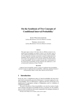 On the Symbiosis of Two Concepts of Conditional Interval Probability&lowast;