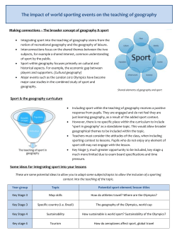 The impact of world sporting events on the teaching of geography