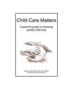 Quality Child Care Booklet- printer version