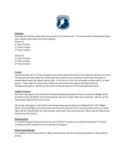 Each age level will be comprised of two divisions of 3 teams each