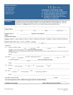 General Petition - UCI