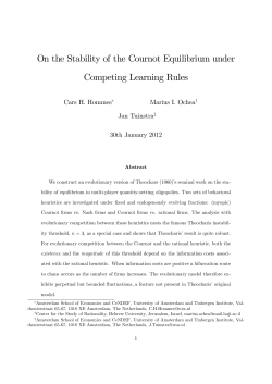 On the Stability of the Cournot Equilibrium under