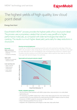 The highest yields of high quality, low cloud point diesel