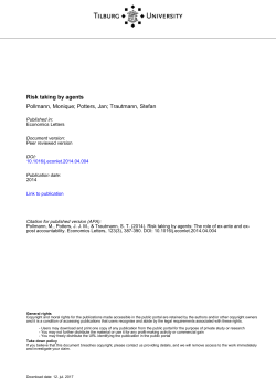 Tilburg University Risk taking by agents Pollmann