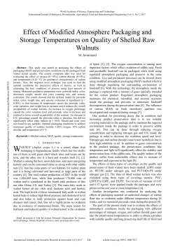 Effect of Modified Atmosphere Packaging and Storage