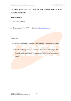 Factors Affecting The Health and Safety Behavior of Factory Workers