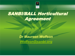 SANBI/BALL Horticultural Agreement