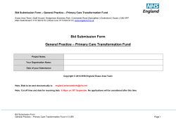 Bid Submission Form General Practice