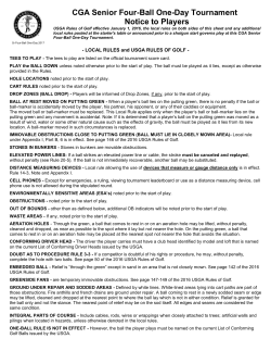 CGA Senior Four-Ball One-Day Tournament Notice to Players