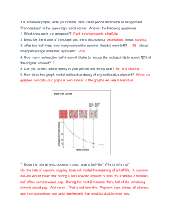 Half-life curve On notebook paper, write your name, date, class