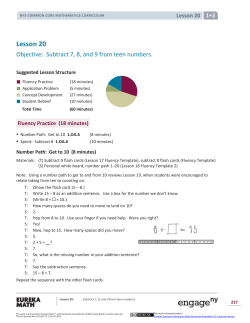 Grade 1 Mathematics Module 2, Topic B, Lesson 20