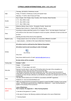 CYPRUS JUNIOR INTERNATIONAL 2014
