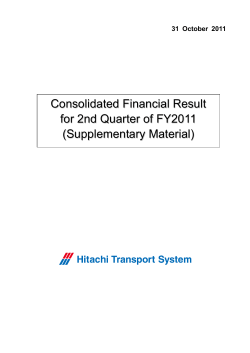 Consolidated Financial Result for 2nd Quarter of FY2011