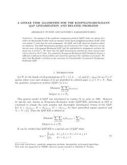 A LINEAR TIME ALGORITHM FOR THE KOOPMANS