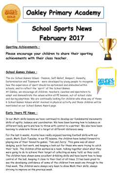 PE Newsletter Spring 1 2017