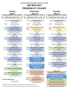 IEEE RFID 2017 PROGRAM AT A GLANCE