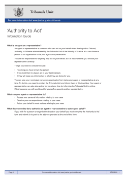 Authority to Act - Ministry of Justice