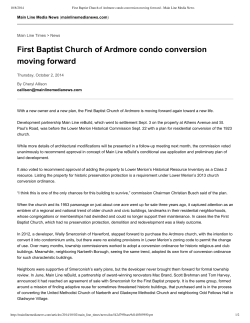 First Baptist Church of Ardmore condo conversion moving forward