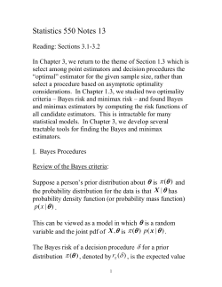 Statistics 512 Notes ID - Wharton Statistics Department