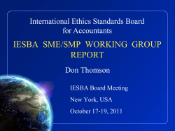 SME SMP Working Group Presentation