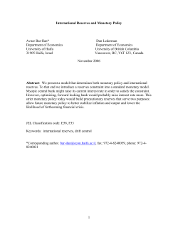 International Reserves and Monetary Policy