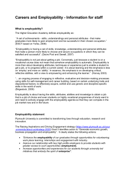 Careers and Employability - Information for staff