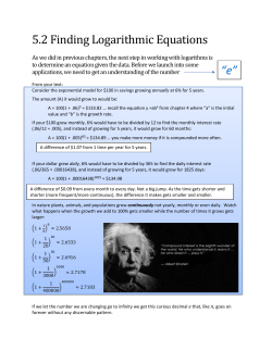 5.2 Finding Logarithmic Equations