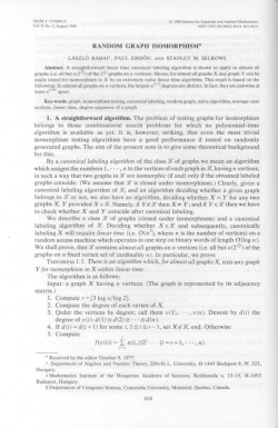 RANDOM GRAPH ISOMORPHISM* 0.15 n0.03 1. A