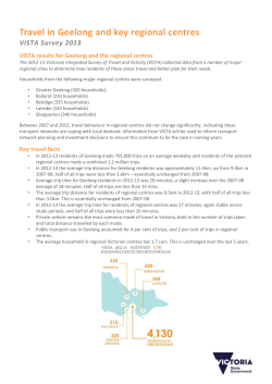 Travel in regional Victoria VISTA 2013