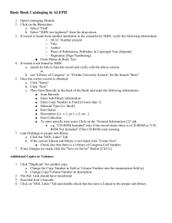 Cataloging Standards