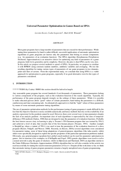 Universal Parameter Optimisation in Games Based on SPSA
