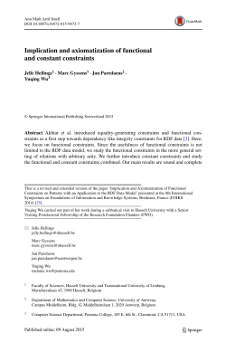 Implication and axiomatization of functional and constant constraints