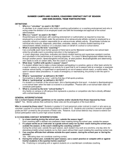 Coach-Athlete Contact - Iowa High School Athletic Association