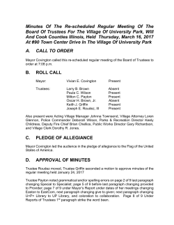Minutes Of The Re-scheduled Regular Meeting Of The Board Of