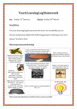 World War Learning Log