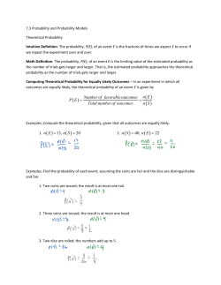 Probability and Probability Models