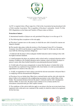 An ITC is required when a Player signs for a Club in this Association