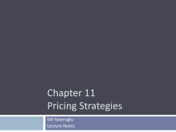 Chapter 11 Pricing Procedures