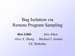 Sampling User Executions for Bug Isolation