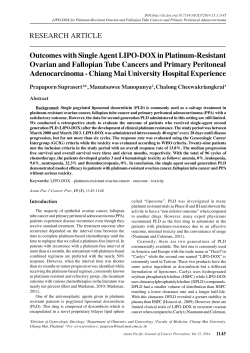 RESEARCH ARTICLE Outcomes with Single Agent LIPO