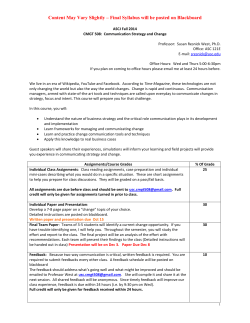 Communcating Strategy and Change